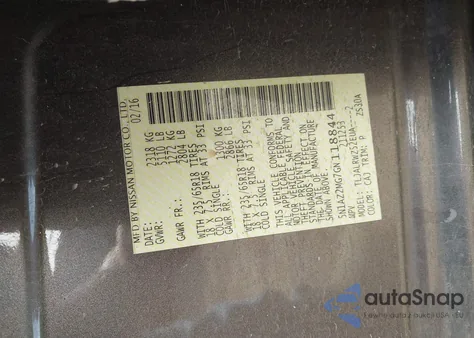 2016 Nissan Murano Sl из США, поврежденный, VIN 5N1AZ2MG7GN118844